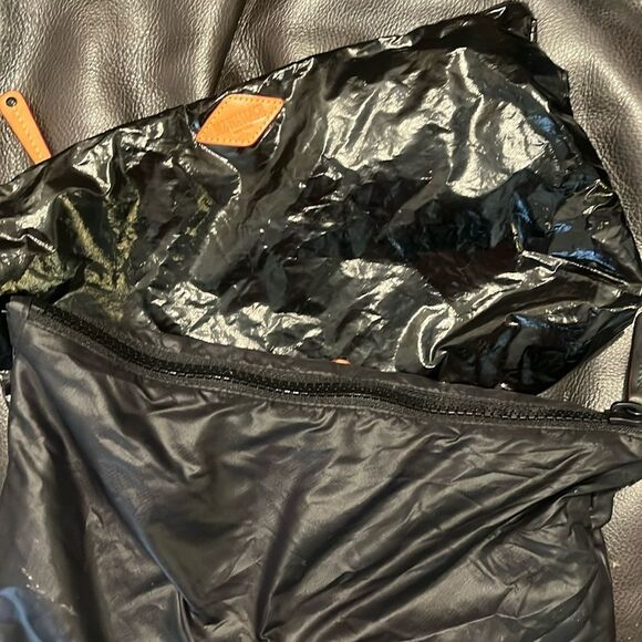 MZ WALLACE Shiny Black Pouch with Brown Accent three included - Picture 4 of 10